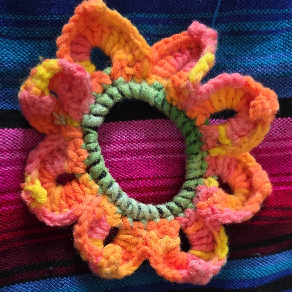 Colorful Crochet Hair Scrunchie
